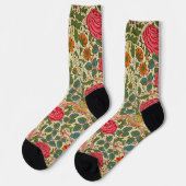 Chaussette William Morris Rose Floral Chintz rose (Gauche)
