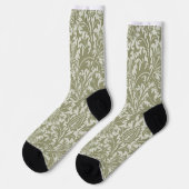 Chaussette William Morris Thistle Sage Green Motif (Gauche)