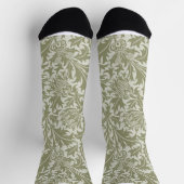 Chaussette William Morris Thistle Sage Green Motif (Haut)