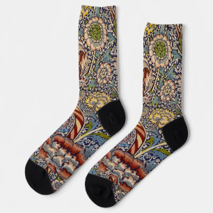 Chaussette William Morris Wandle Bleu Nuit Floral Art