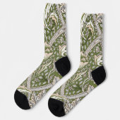 Chaussette : William Morris Windrush Motif Vert : Vintage (Gauche)