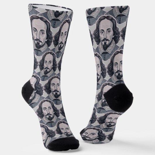 Chaussette William Shakespeare portrait Hamlet illustration (Angulaire)