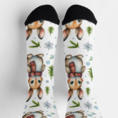 Chaussette Winter Bunny Design, Christmas Rabbit Socks (Haut)