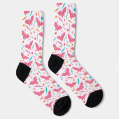 Chaussette Wonder Woman Logo Rose et Motif Éclair (Droite)