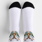Chaussette Woodland Harmony – Boho Deer Botanical Illustratio (Haut)