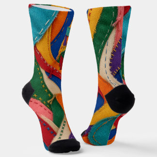 Chaussette Woven Ribbon Mosaic Colorful Textile Pattern