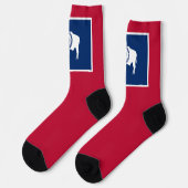 Chaussette Wyoming State Flag WYoming American Bison Fun Bold (Gauche)