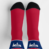 Chaussette Wyoming State Flag WYoming American Bison Fun Bold (Haut)