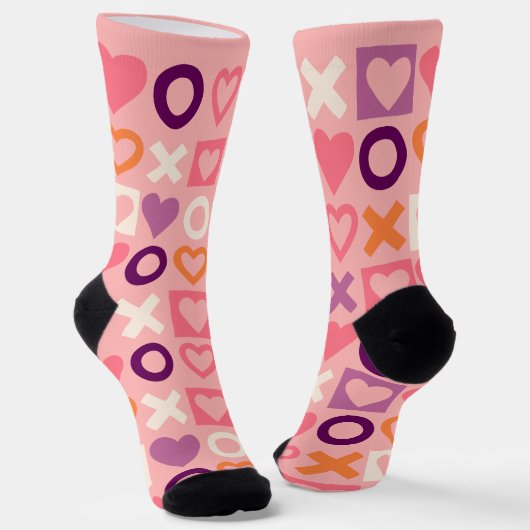 Chaussette XO Hearts Love Pattern Crew Socks (Angulaire)