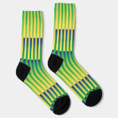 Chaussette Yellow Green Blue Striped Pattern (Droite)