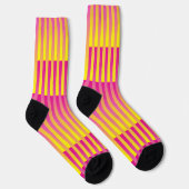 Chaussette Yellow Pink Orange Striped Pattern (Droite)