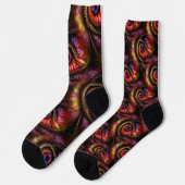 Chaussette Yeux abstraits en rouges et violets (Gauche)