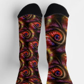Chaussette Yeux abstraits en rouges et violets (Haut)