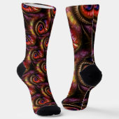 Chaussette Yeux abstraits en rouges et violets (Angulaire)