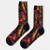 Chaussette Yeux abstraits en rouges et violets (Gauche)