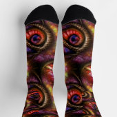 Chaussette Yeux abstraits en rouges et violets (Haut)