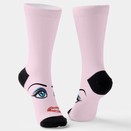Chaussette Yeux et lèvres des femmes (Angulaire)