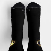 Chaussette Yin Yang or sur noir (Haut)