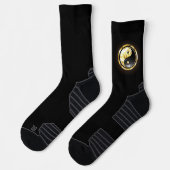 Chaussette Yin Yang or sur noir (Gauche)
