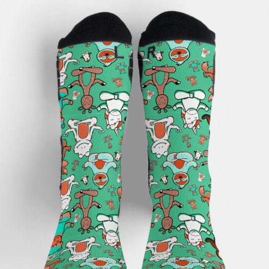 Chaussette Yoga pose motif | Yoga sans soudure motif 53 Clas (Haut)