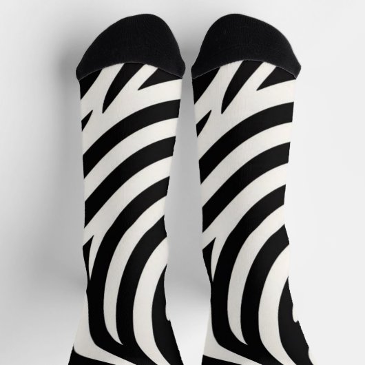 Chaussette Zebra Stripes Impression moderne (Haut)