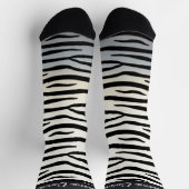Chaussette Zebra Stripes Wild Poster de animal Nom personnali (Haut)