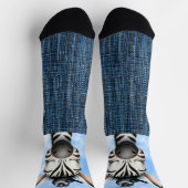 Chaussette Zèbre et oiseau souriants (Haut)