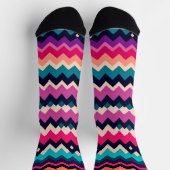 Chaussette Zigzag Chevron Design Motif coloré (Haut)