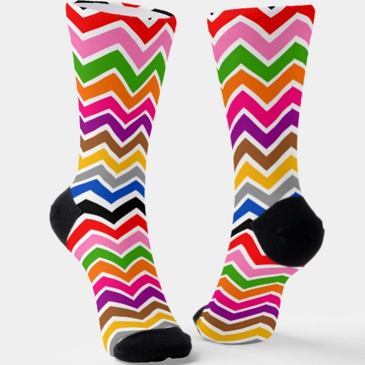 Chaussette Zigzag Chevron multicolore Conception Motif