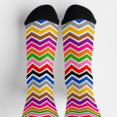 Chaussette Zigzag Chevron multicolore Conception Motif (Haut)
