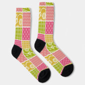 Chaussette Zigzag, Chevron, Pois, En vichy, Patchwork (Droite)