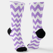Chaussette Zigzag violet, Chevron violet, Motif géométrique (Angulaire)