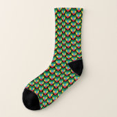 Chaussettes à coeurs du drapeau éthiopien (Gauche - extérieur)