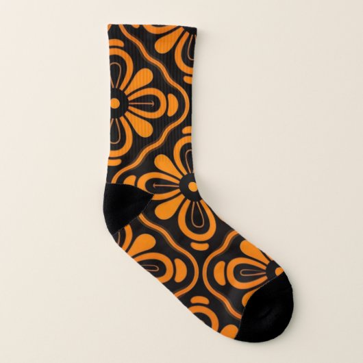 Chaussettes à fleurs orange (Gauche intérieur)