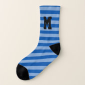 Chaussettes à motif rayure bleue gras monogramme p (Gauche - extérieur)