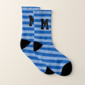 Chaussettes à motif rayure bleue gras monogramme p (Paire)
