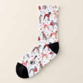 Chaussettes à motif Saint-Valentin pour Lévrier It (Gauche - extérieur)
