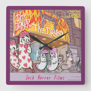 Chaussettes amusantes Horloge du Carré de film d'h