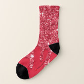 Chaussettes Astec à gouttes de paillettes rouges (Gauche - extérieur)