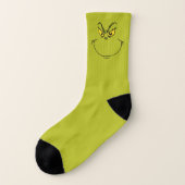 Chaussettes avec visage de Grinch volant Noël (Gauche - extérieur)