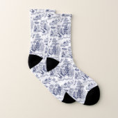 Chaussettes bleues bleues et blanches de saule de (Paire)