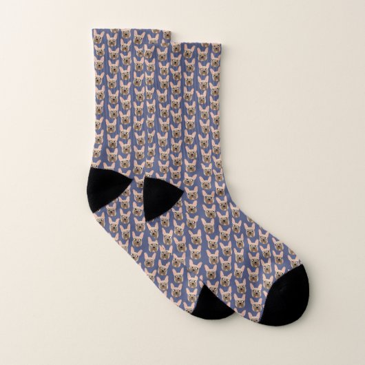 Chaussettes bleues pour chien de taureau français (Paire)