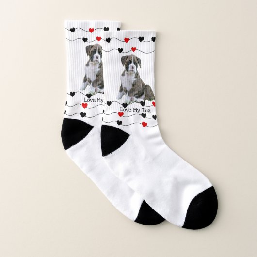 Chaussettes Brindle mignonnes de chien de boxeur (Paire)