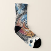 Chaussettes d'art spatial mandala cosmique (Droite extérieur)