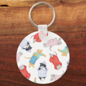 CHAUSSETTES DE CHAT Porte-clés Métal Cercle (Recto)