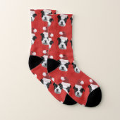 Chaussettes de chien de Boston Terrier de Noël (Paire)