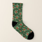 Chaussettes de design de Noël Holly Berries (Gauche intérieur)