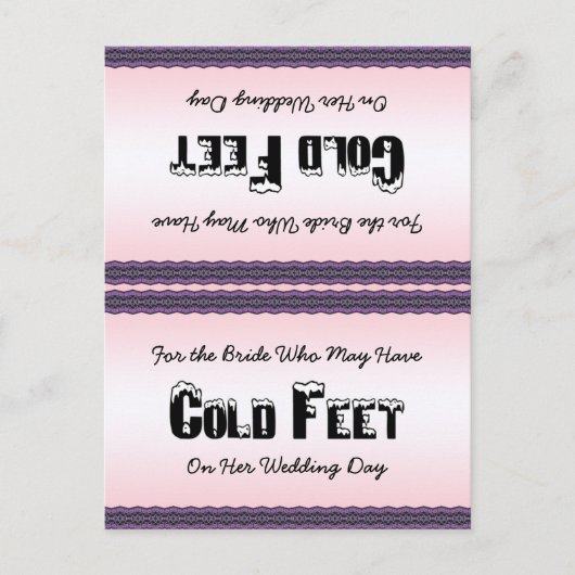 Chaussettes de mariée Carte postale pieds froids (Devant)