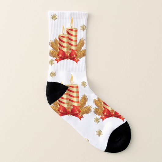 Chaussettes de Noël, bougie de Noël (Gauche intérieur)