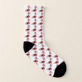 Chaussettes de Noël Dachshund rouge et blanc Unise (Gauche intérieur)